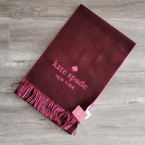 Kate Spade Wool Cashmere Logo Oblong Scarf - Picture 1 of 5